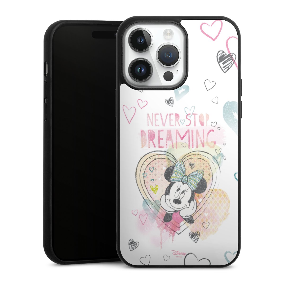 iPhone 14 Pro Max Handy Gallery Case Handyhülle 9H Gehärtetes Glas Rückseite Hülle Disney Official Licensed Product Minnie Mouse Gallery Case