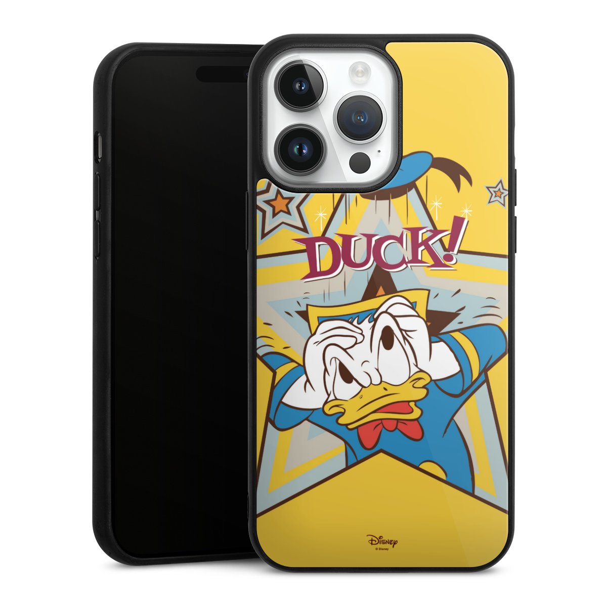 iPhone 14 Pro Max Handy Gallery Case Handyhülle 9H Gehärtetes Glas Rückseite Hülle Official Licensed Product Donald Duck Disney Gallery Case