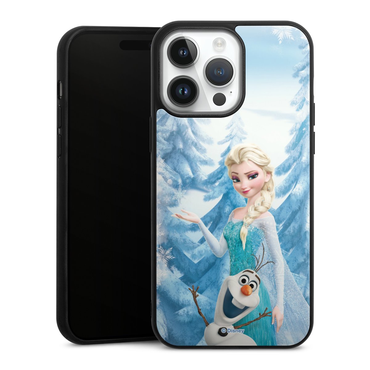 iPhone 14 Pro Max Handy Gallery Case Handyhülle 9H Gehärtetes Glas Rückseite Hülle Official Licensed Product Frozen Elsa Disney Gallery Case