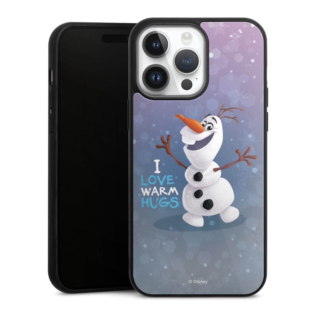 iPhone 14 Pro Max Handy Gallery Case Handyhülle 9H Gehärtetes Glas Rückseite Hülle Frozen Frozen Olaf Official Licensed Product Gallery Case