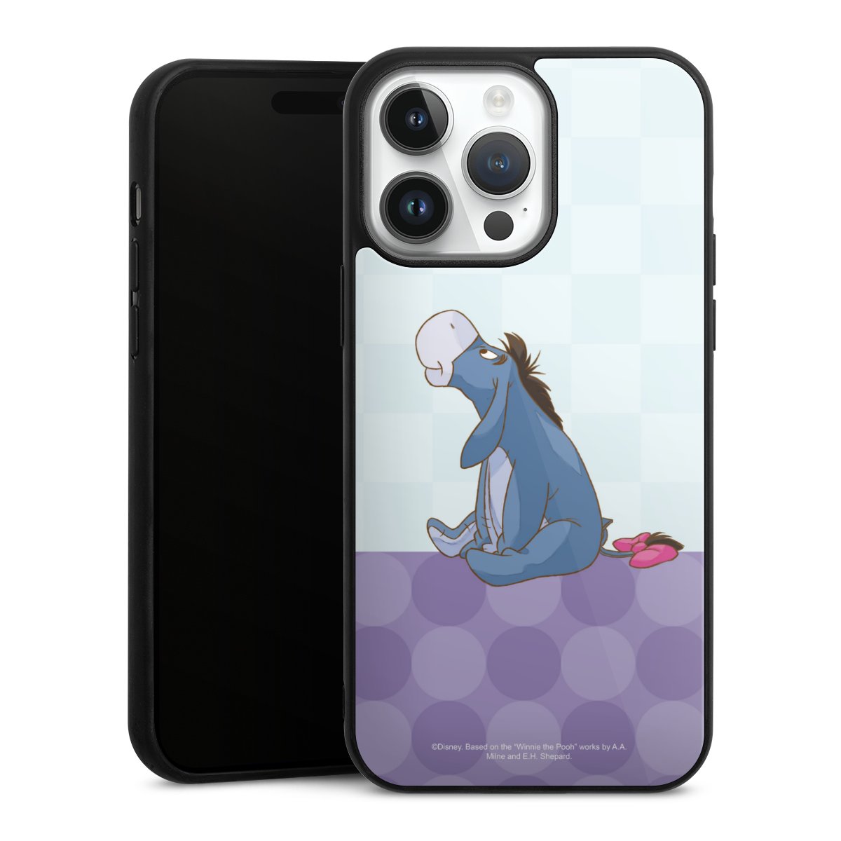 iPhone 14 Pro Max Handy Gallery Case Handyhülle 9H Gehärtetes Glas Rückseite Hülle Disney Donkey Winnie The Pooh Gallery Case