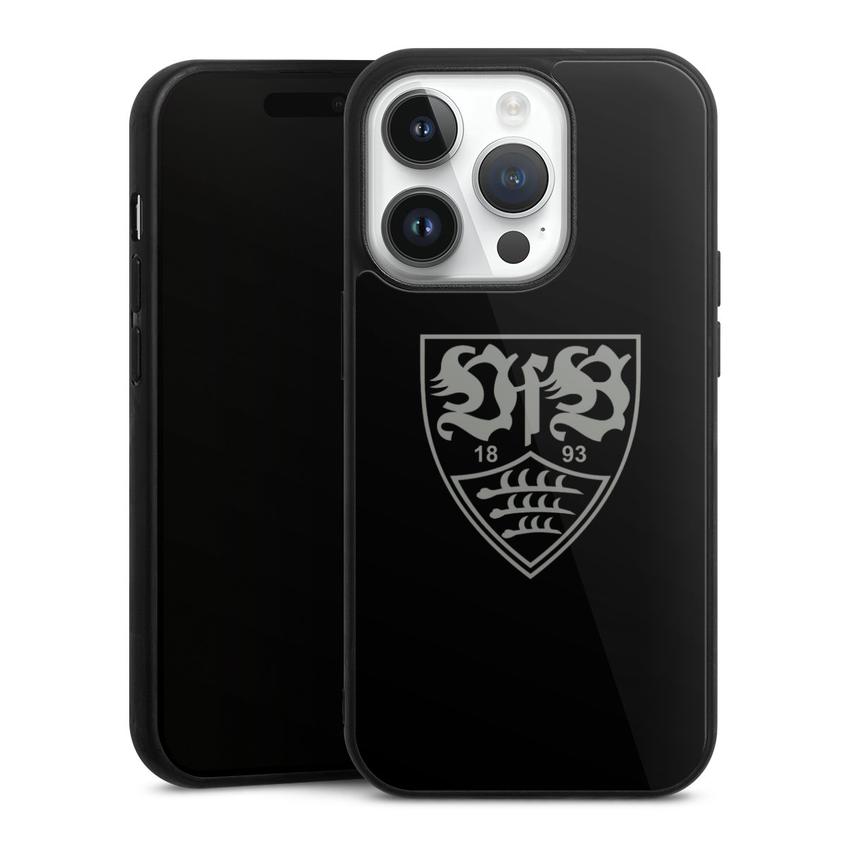 iPhone 14 Pro Handy Gallery Case Handyhülle 9H Gehärtetes Glas Rückseite Hülle Official Licensed Product Vfb Stuttgart Gallery Case