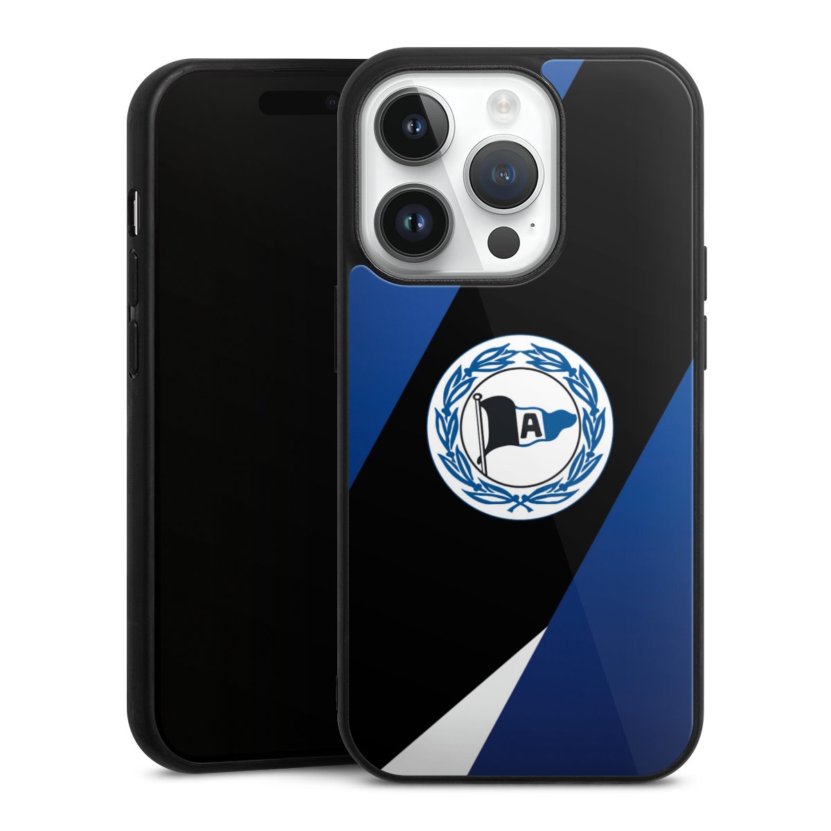 iPhone 14 Pro Handy Gallery Case Handyhülle 9H Gehärtetes Glas Rückseite Hülle Official Licensed Product Arminia Bielefeld Dsc Gallery Case