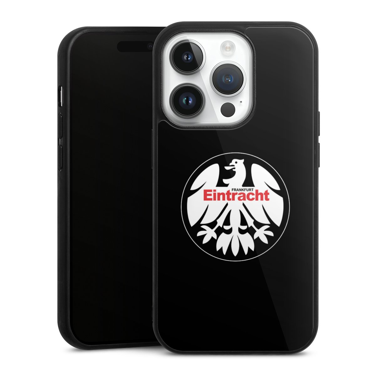 iPhone 14 Pro Handy Gallery Case Handyhülle 9H Gehärtetes Glas Rückseite Hülle Official Licensed Product Eintracht Frankfurt Sge Gallery Case