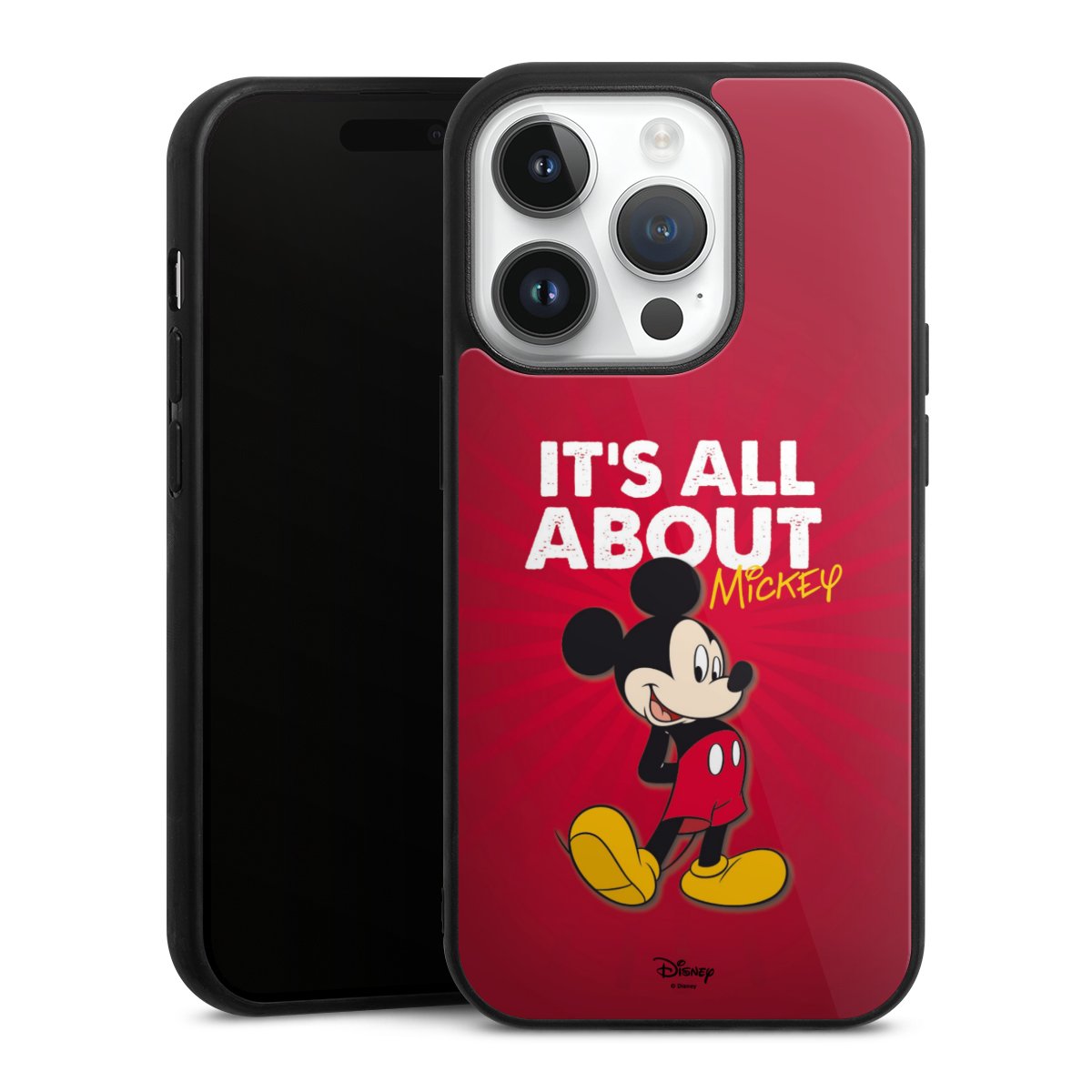 iPhone 14 Pro Handy Gallery Case Handyhülle 9H Gehärtetes Glas Rückseite Hülle Mouse Disney Official Licensed Product Gallery Case