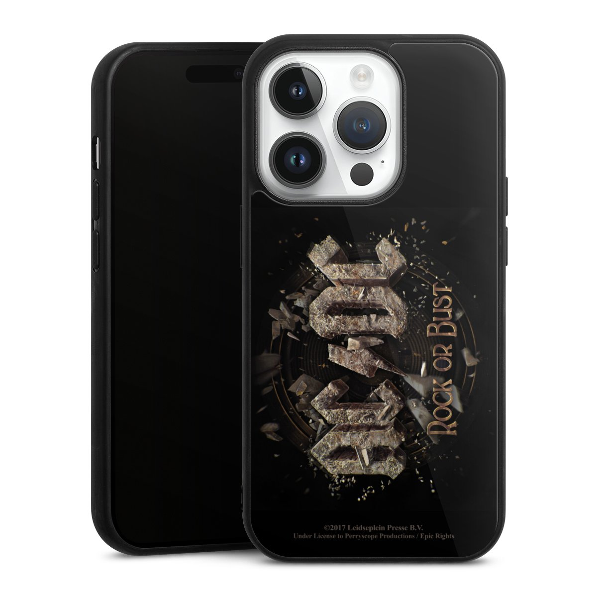 iPhone 14 Pro Handy Gallery Case Handyhülle 9H Gehärtetes Glas Rückseite Hülle Acdc Official Licensed Product Rock Or Bust Gallery Case