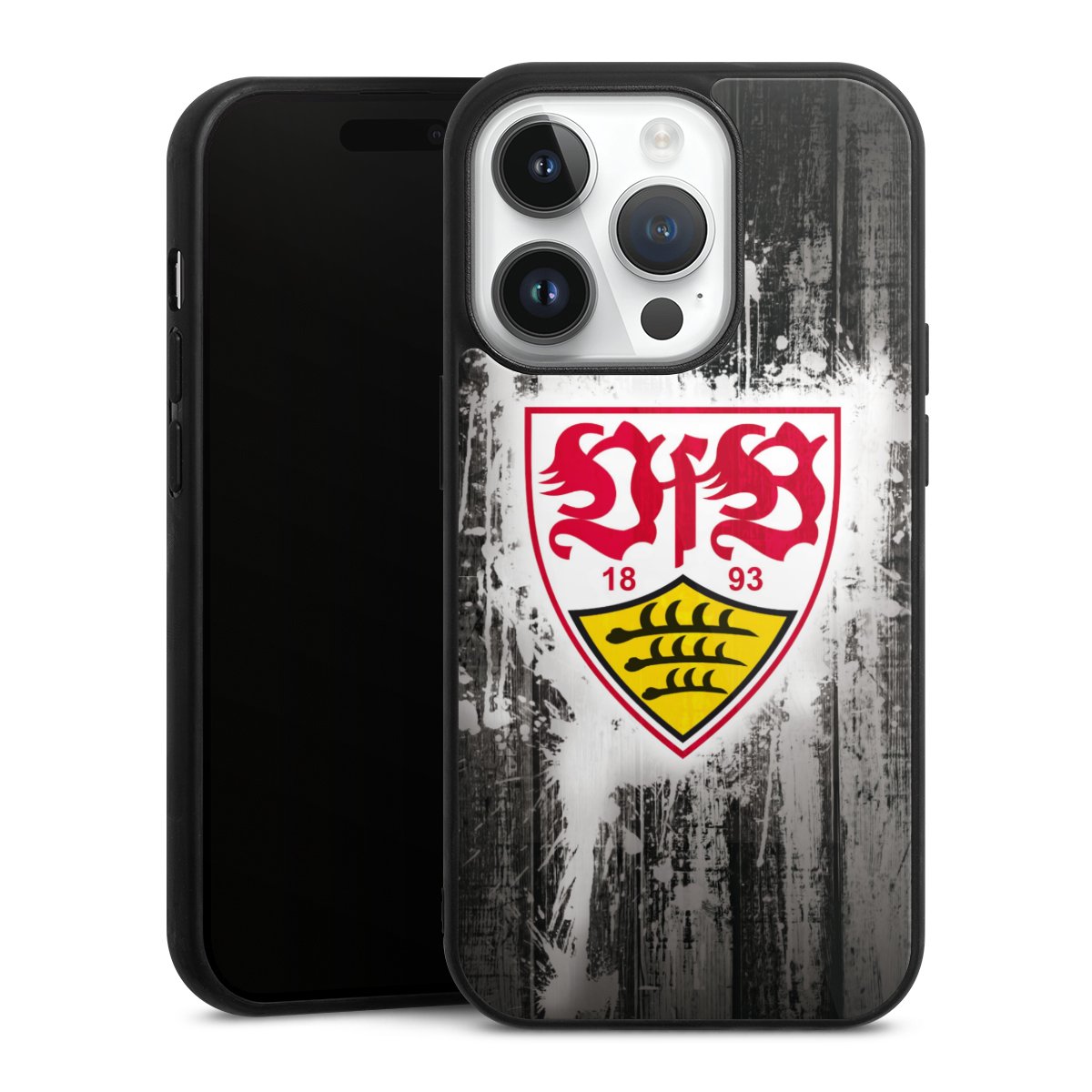 iPhone 14 Pro Handy Gallery Case Handyhülle 9H Gehärtetes Glas Rückseite Hülle Vfb Stuttgart Official Licensed Product Gallery Case