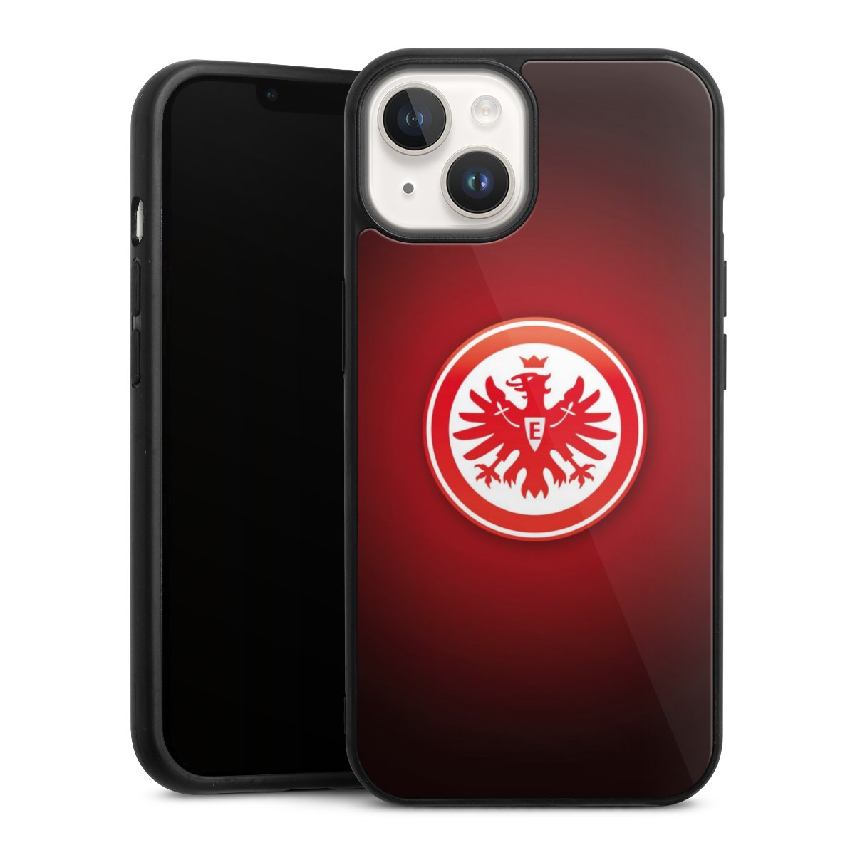 iPhone 14 Handy Gallery Case Handyhülle 9H Gehärtetes Glas Rückseite Hülle Eintracht Frankfurt Official Licensed Product Coat Of Arms Gallery Case