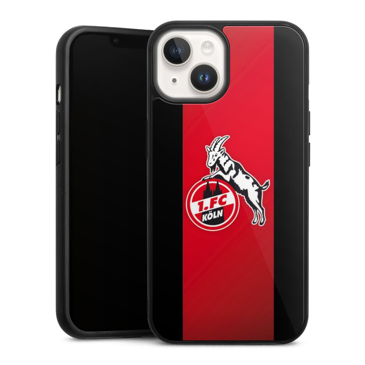 iPhone 14 Handy Gallery Case Handyhülle 9H Gehärtetes Glas Rückseite Hülle Official Licensed Product Billy Goat Hennes 1. Fc Köln Gallery Case