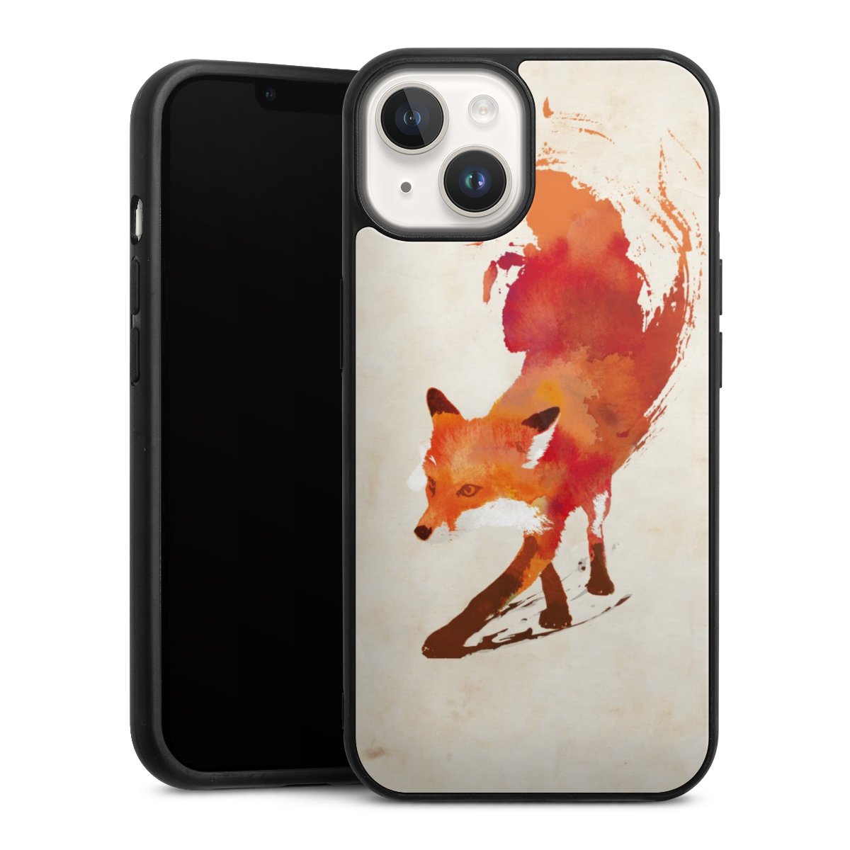 iPhone 14 Handy Gallery Case Handyhülle 9H Gehärtetes Glas Rückseite Hülle Fox Graphic Gallery Case