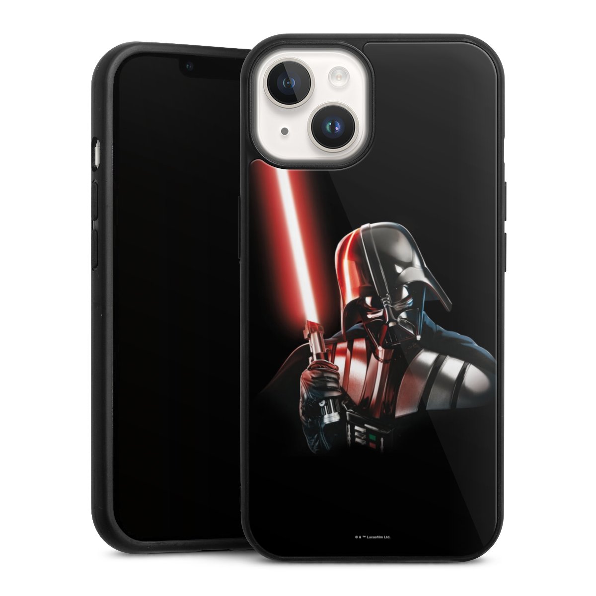 iPhone 14 Handy Gallery Case Handyhülle 9H Gehärtetes Glas Rückseite Hülle Star Wars Merchandise Darth Vader Gallery Case