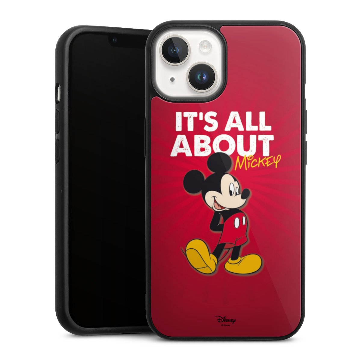 iPhone 14 Handy Gallery Case Handyhülle 9H Gehärtetes Glas Rückseite Hülle Mouse Disney Official Licensed Product Gallery Case