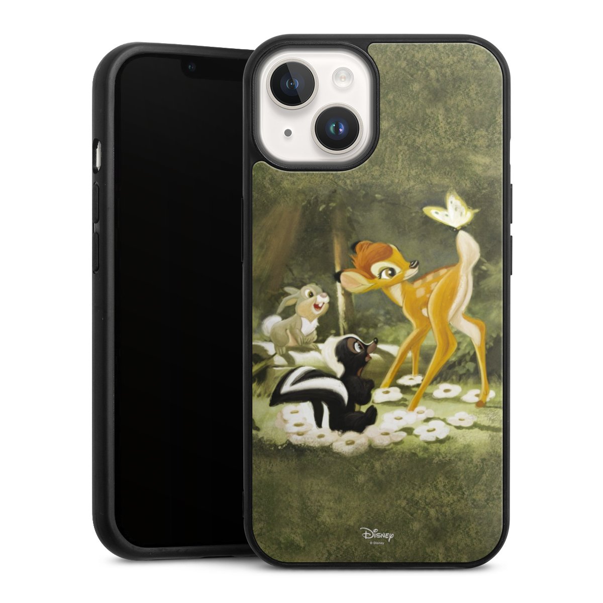 iPhone 14 Handy Gallery Case Handyhülle 9H Gehärtetes Glas Rückseite Hülle Disney Official Licensed Product Bambi Gallery Case