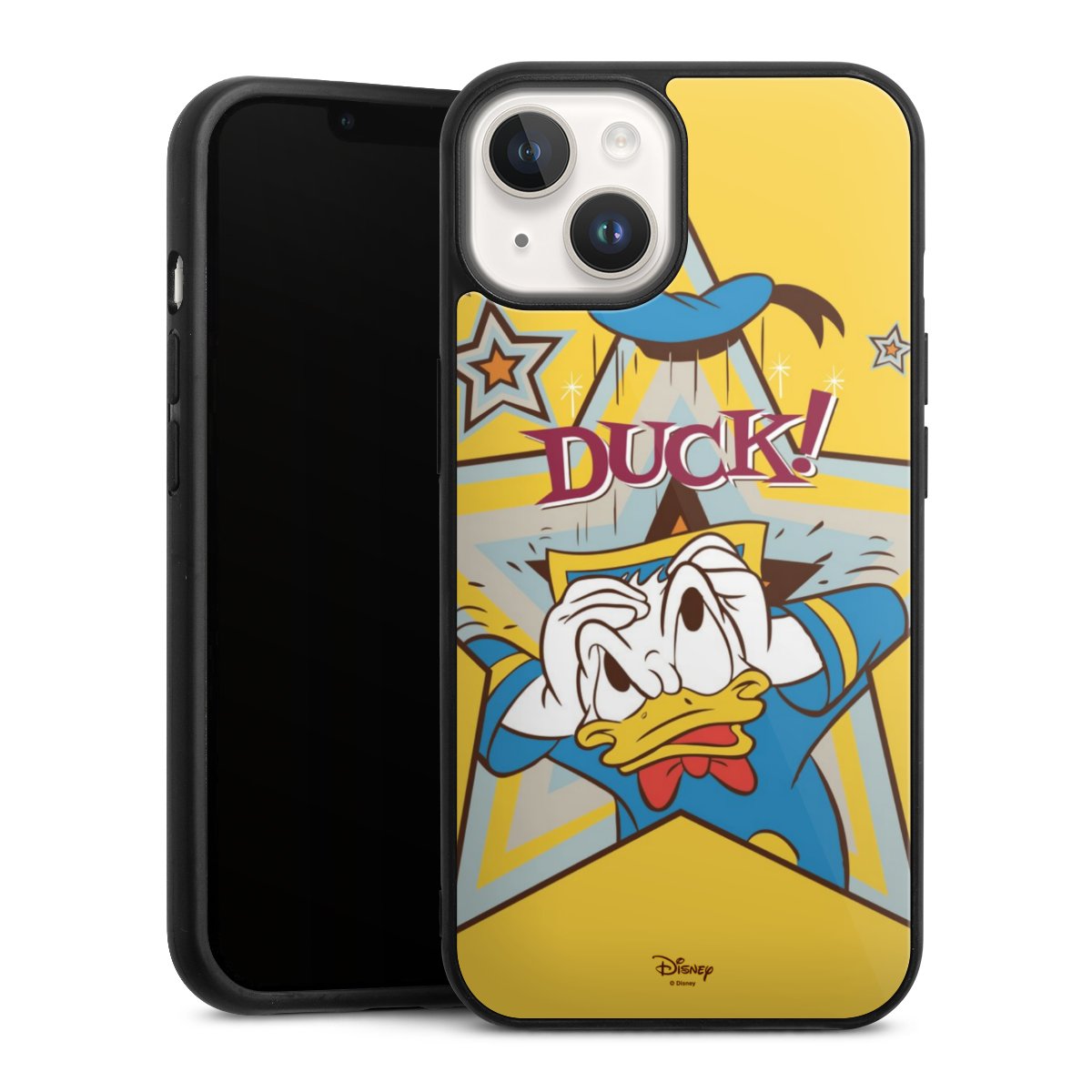 iPhone 14 Handy Gallery Case Handyhülle 9H Gehärtetes Glas Rückseite Hülle Official Licensed Product Donald Duck Disney Gallery Case