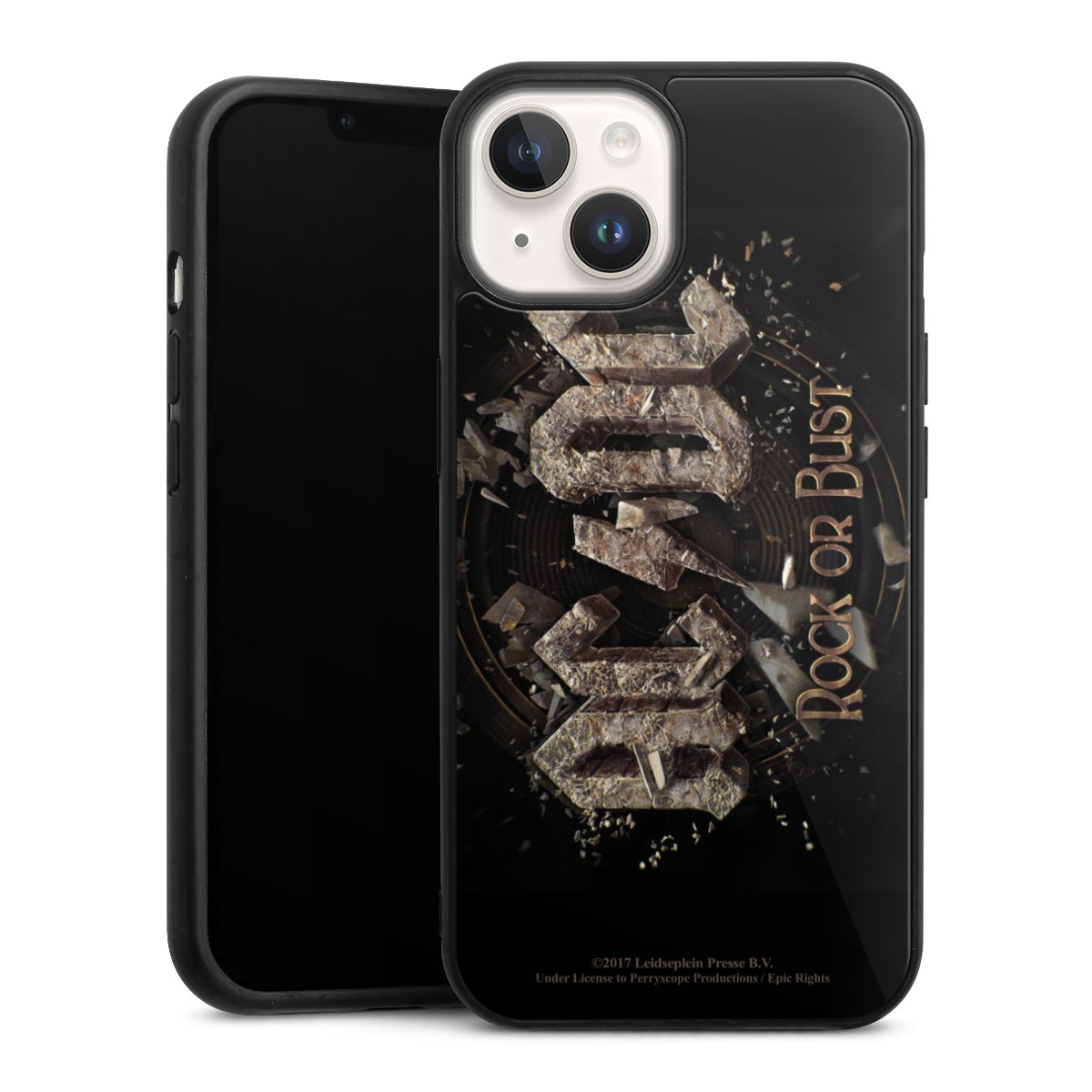 iPhone 14 Handy Gallery Case Handyhülle 9H Gehärtetes Glas Rückseite Hülle Acdc Official Licensed Product Rock Or Bust Gallery Case