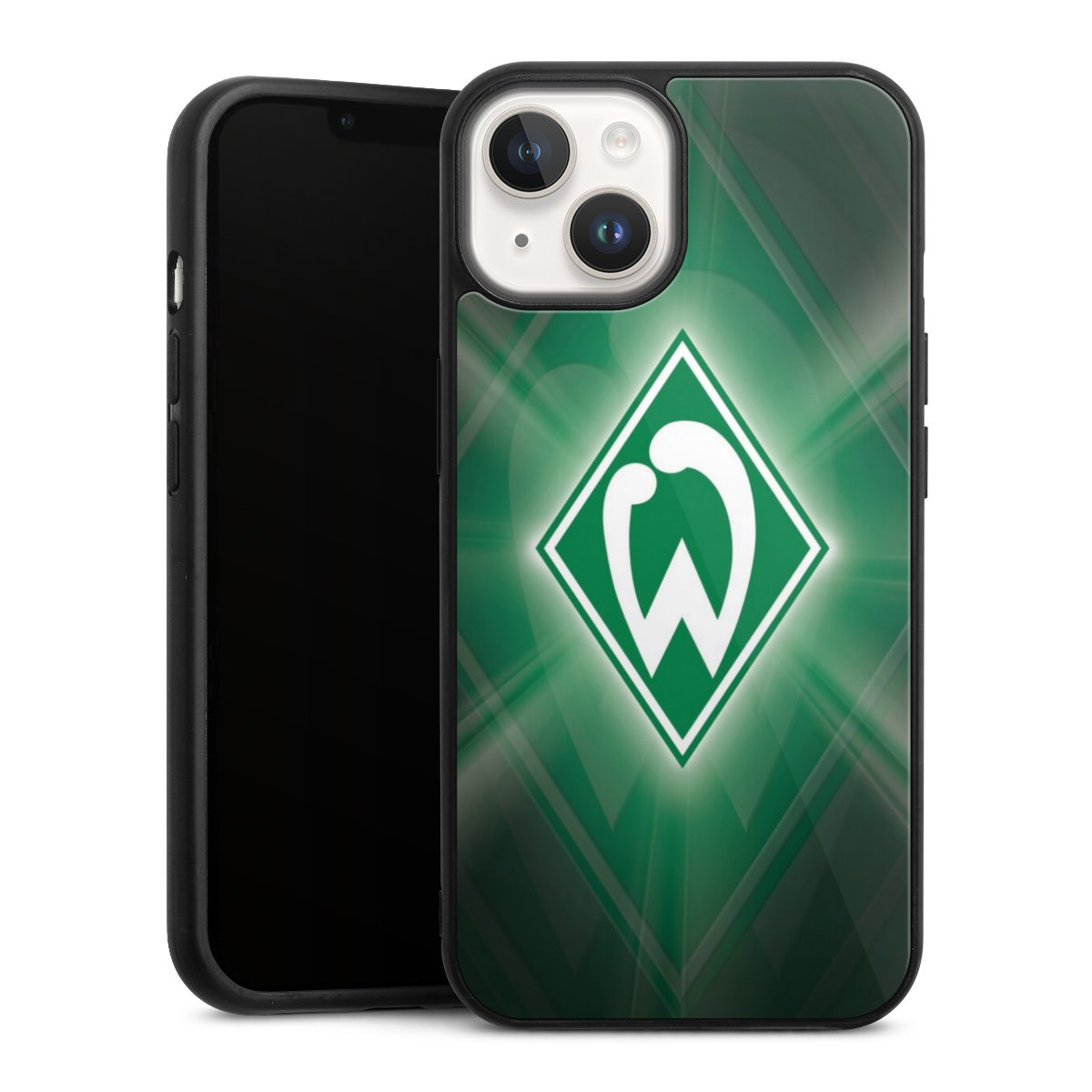 iPhone 14 Handy Gallery Case Handyhülle 9H Gehärtetes Glas Rückseite Hülle Sv Werder Bremen Official Licensed Product Coat Of Arms Gallery Case