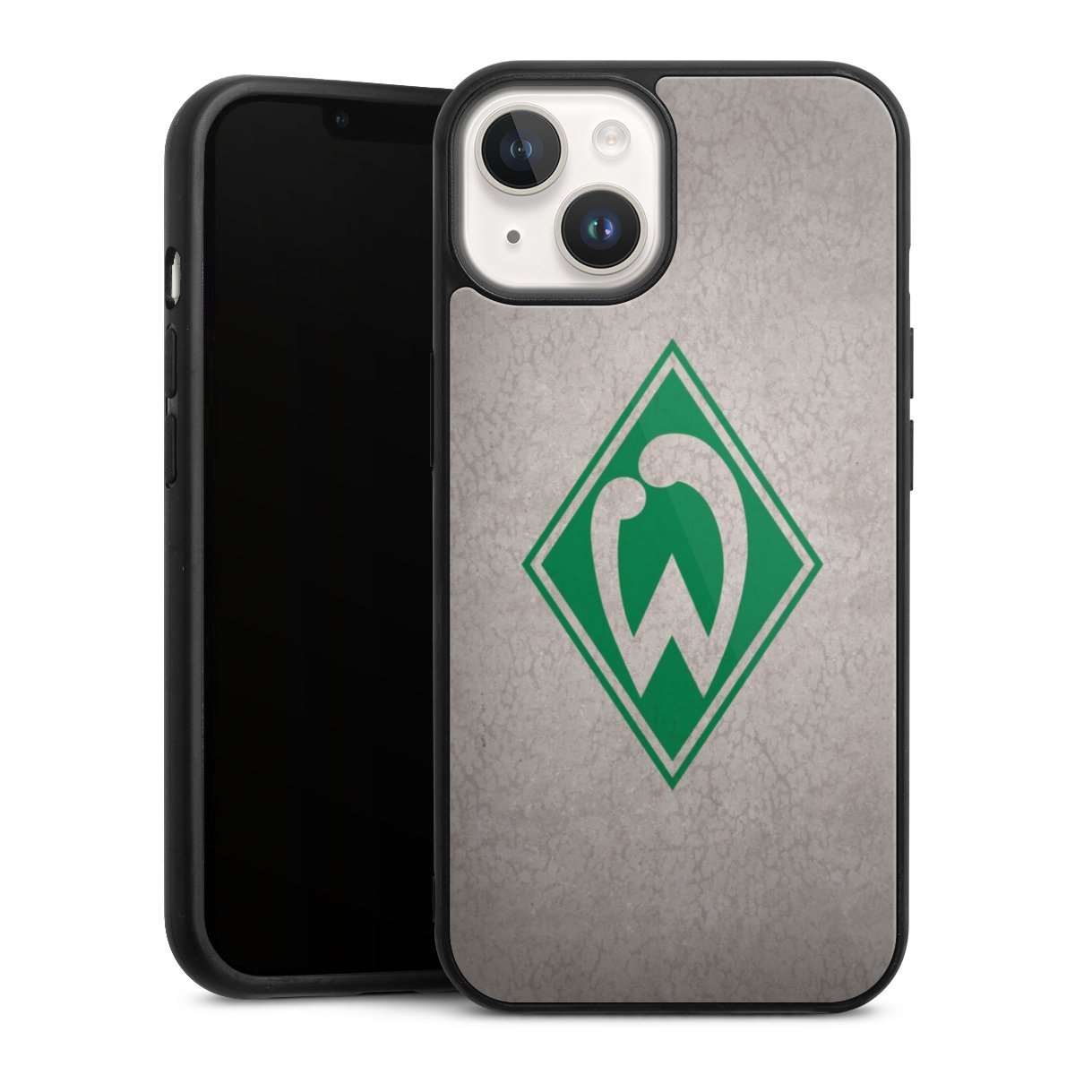 iPhone 14 Handy Gallery Case Handyhülle 9H Gehärtetes Glas Rückseite Hülle Sv Werder Bremen Concrete Official Licensed Product Gallery Case