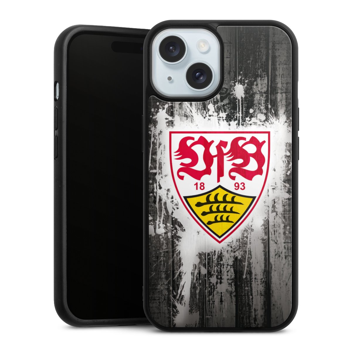 iPhone 15 Handy Gallery Case Handyhülle 9H Gehärtetes Glas Rückseite Hülle Vfb Stuttgart Official Licensed Product Gallery Case