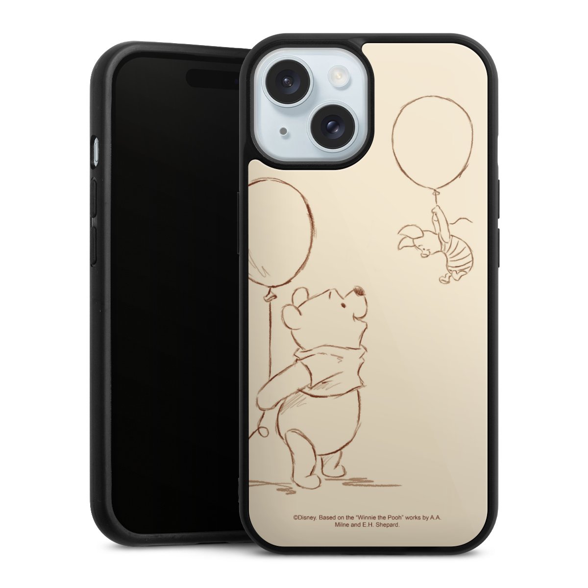 iPhone 15 Handy Gallery Case Handyhülle 9H Gehärtetes Glas Rückseite Hülle Official Licensed Product Winnie The Pooh Disney Gallery Case