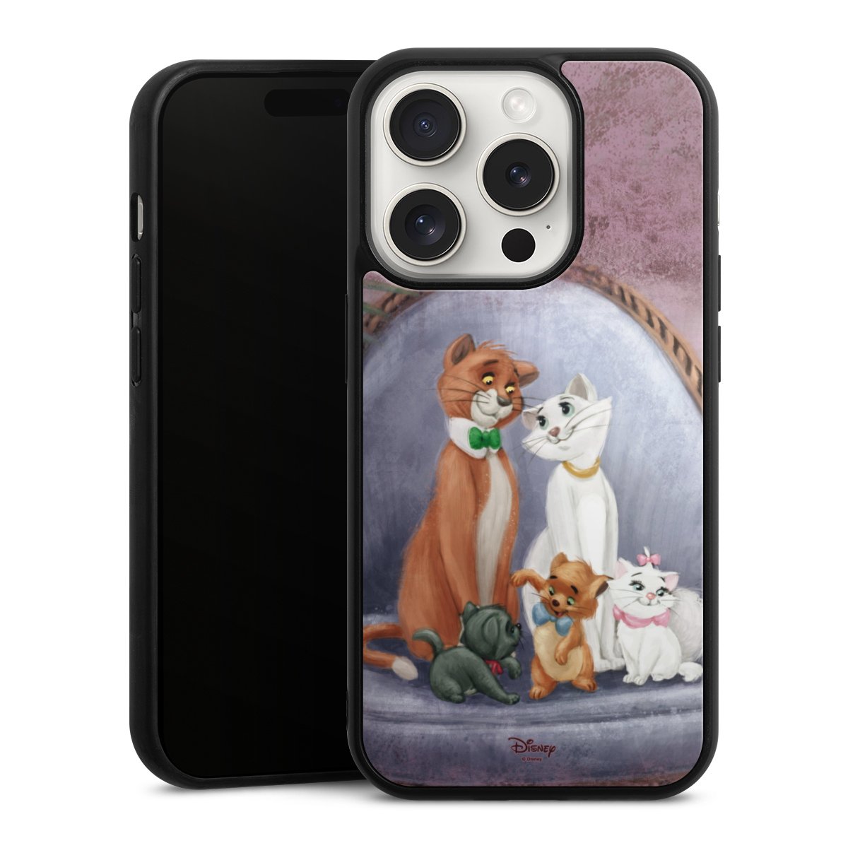 iPhone 15 Pro Handy Gallery Case Handyhülle 9H Gehärtetes Glas Rückseite Hülle Official Licensed Product Disney Aristocats Gallery Case