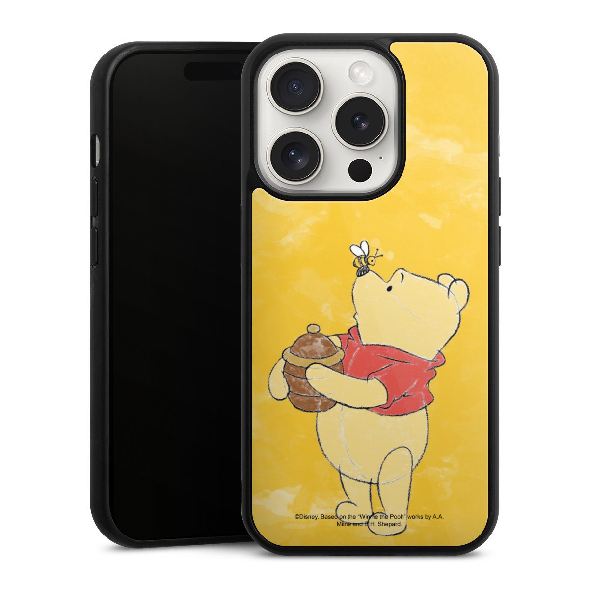 iPhone 15 Pro Handy Gallery Case Handyhülle 9H Gehärtetes Glas Rückseite Hülle Official Licensed Product Winnie The Pooh Disney Gallery Case