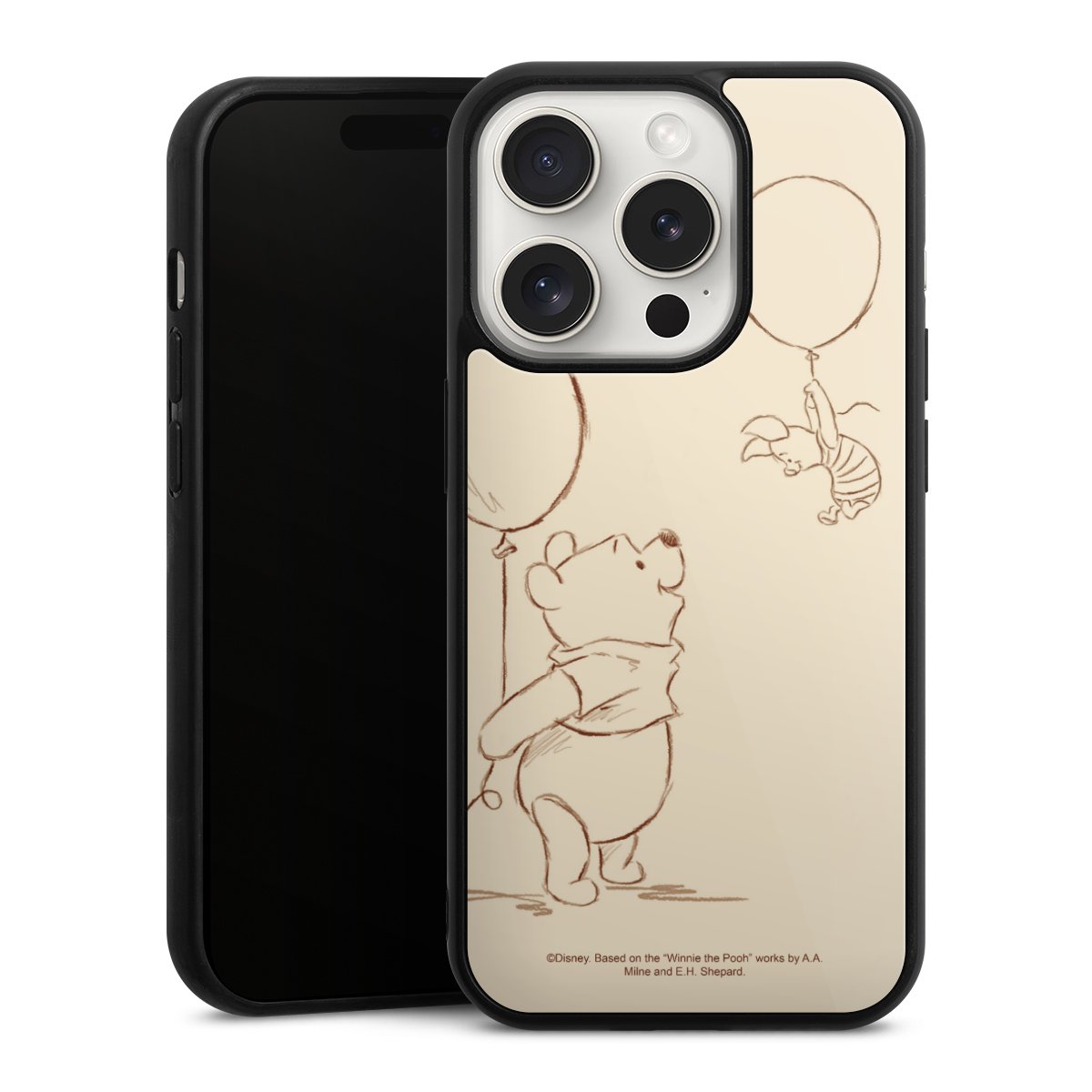 iPhone 15 Pro Handy Gallery Case Handyhülle 9H Gehärtetes Glas Rückseite Hülle Official Licensed Product Winnie The Pooh Disney Gallery Case