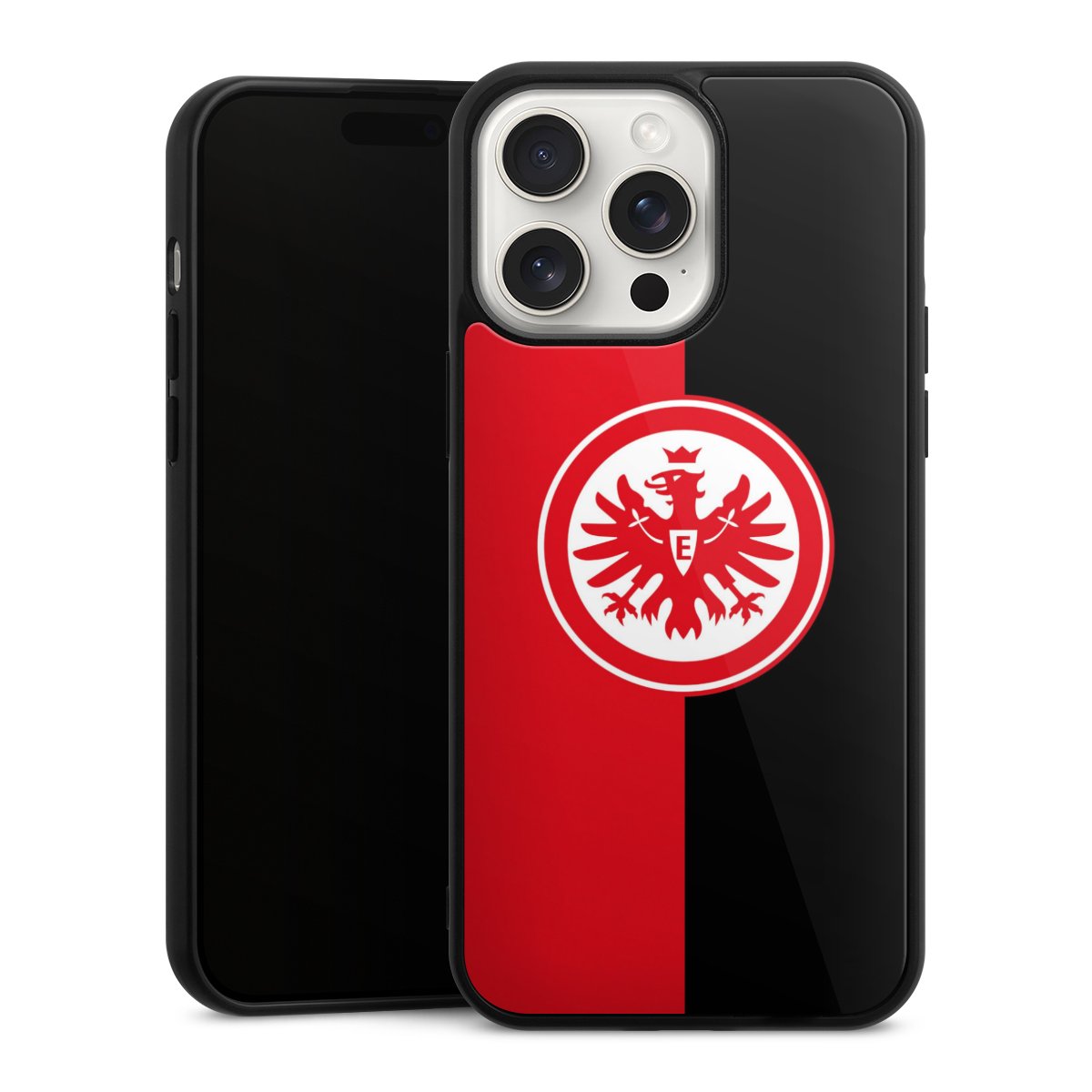 iPhone 15 Pro Max Handy Gallery Case Handyhülle 9H Gehärtetes Glas Rückseite Hülle Official Licensed Product Eintracht Frankfurt Sge Gallery Case