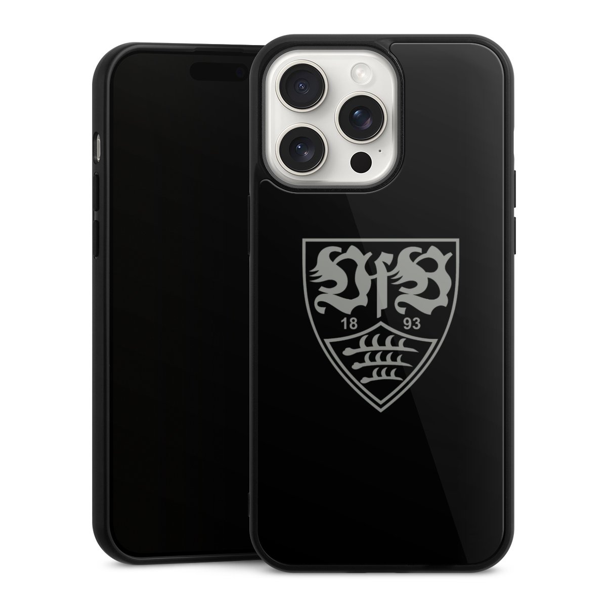 iPhone 15 Pro Max Handy Gallery Case Handyhülle 9H Gehärtetes Glas Rückseite Hülle Official Licensed Product Vfb Stuttgart Gallery Case