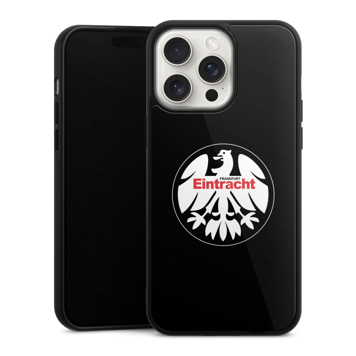 iPhone 15 Pro Max Handy Gallery Case Handyhülle 9H Gehärtetes Glas Rückseite Hülle Official Licensed Product Eintracht Frankfurt Sge Gallery Case