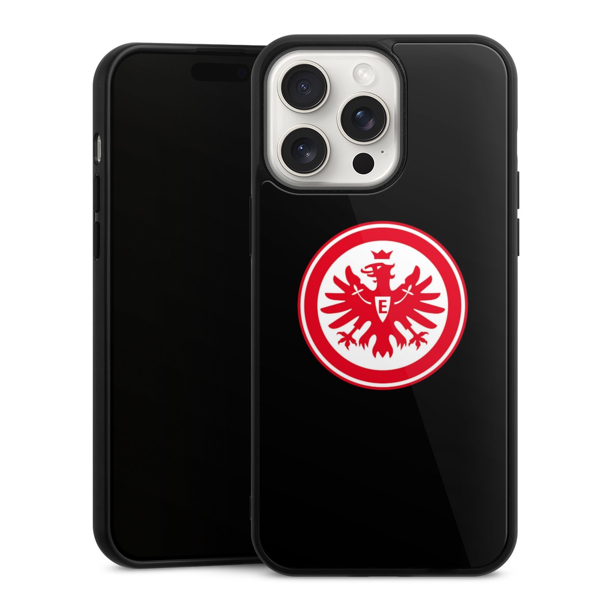 iPhone 15 Pro Max Handy Gallery Case Handyhülle 9H Gehärtetes Glas Rückseite Hülle Eintracht Frankfurt Sge Eagle Gallery Case