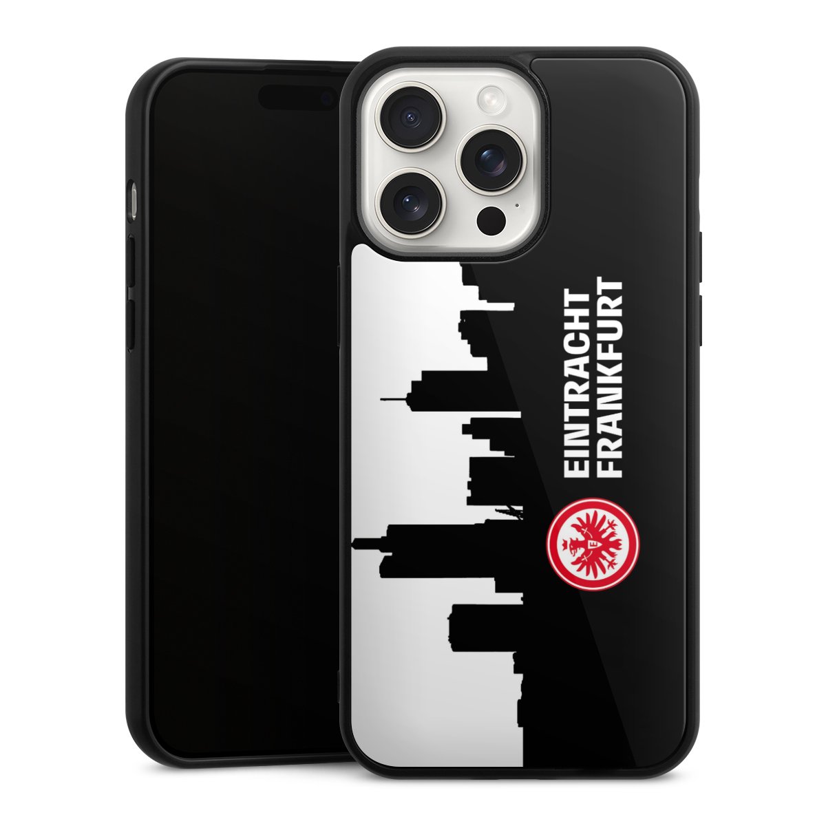 iPhone 15 Pro Max Handy Gallery Case Handyhülle 9H Gehärtetes Glas Rückseite Hülle Sge Eintracht Frankfurt Official Licensed Product Gallery Case