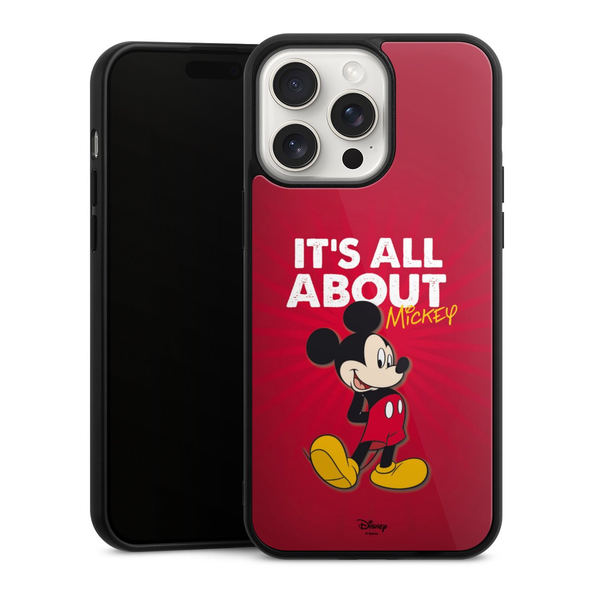 iPhone 15 Pro Max Handy Gallery Case Handyhülle 9H Gehärtetes Glas Rückseite Hülle Mouse Disney Official Licensed Product Gallery Case