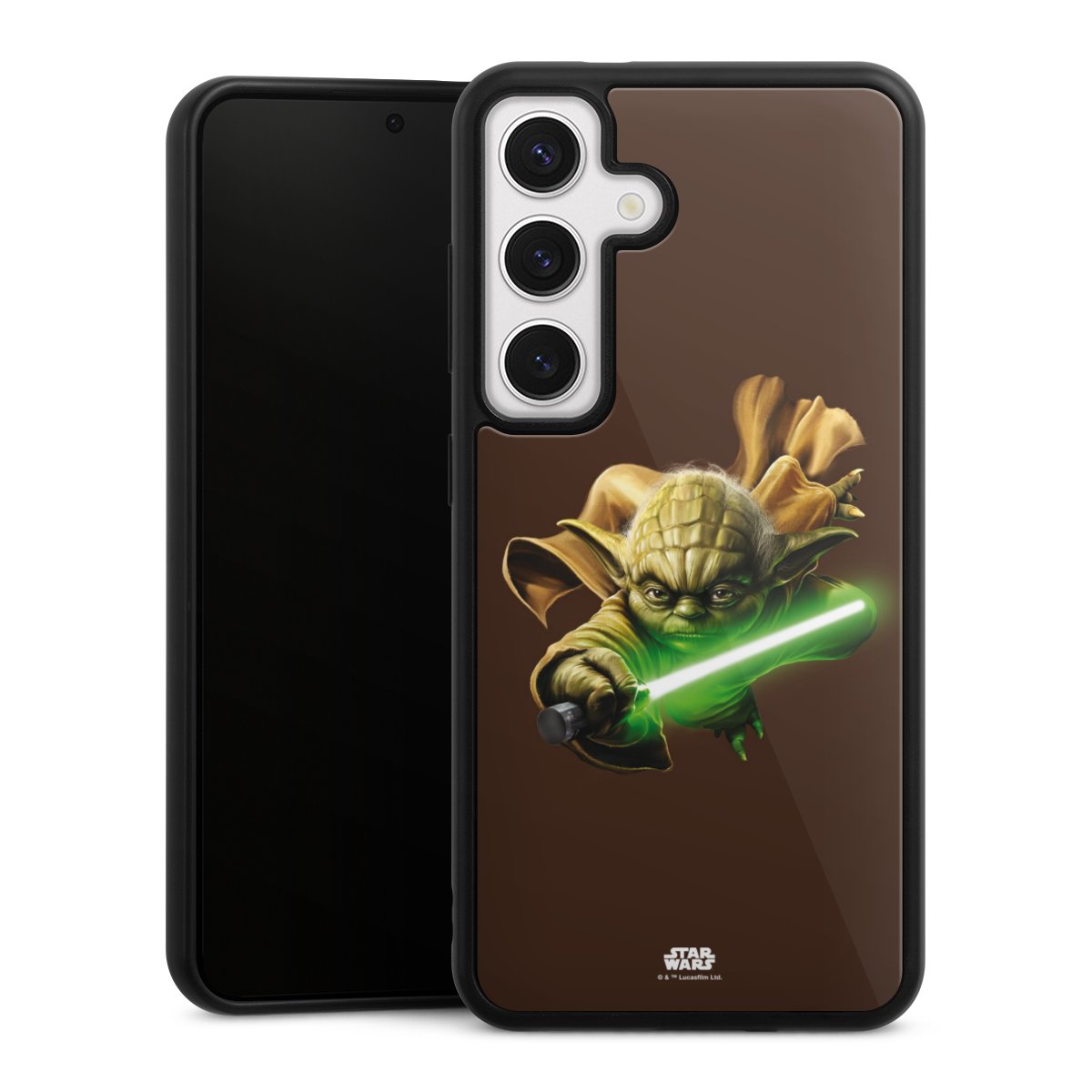 Galaxy S24 Handy Gallery Case Handyhülle 9H Gehärtetes Glas Rückseite Hülle Yoda Merchandise Star Wars Gallery Case