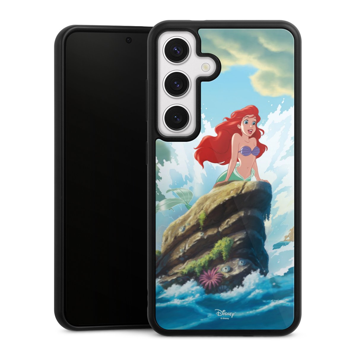 Galaxy S24 Handy Gallery Case Handyhülle 9H Gehärtetes Glas Rückseite Hülle Mermaid Arielle Die Meerjungfrau Official Licensed Product Gallery Case