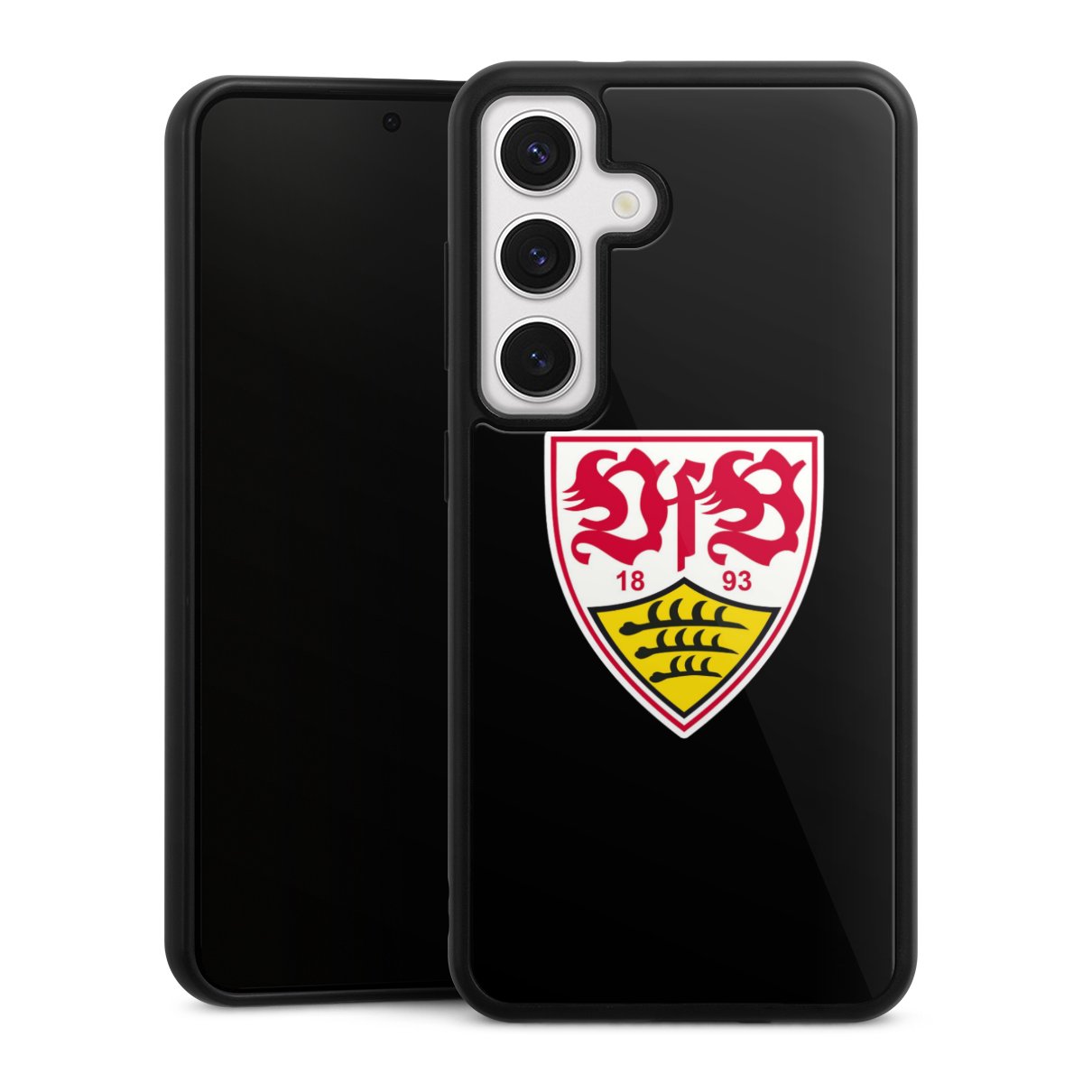 Galaxy S24 Handy Gallery Case Handyhülle 9H Gehärtetes Glas Rückseite Hülle Vfb Stuttgart Official Licensed Product Coat Of Arms Gallery Case