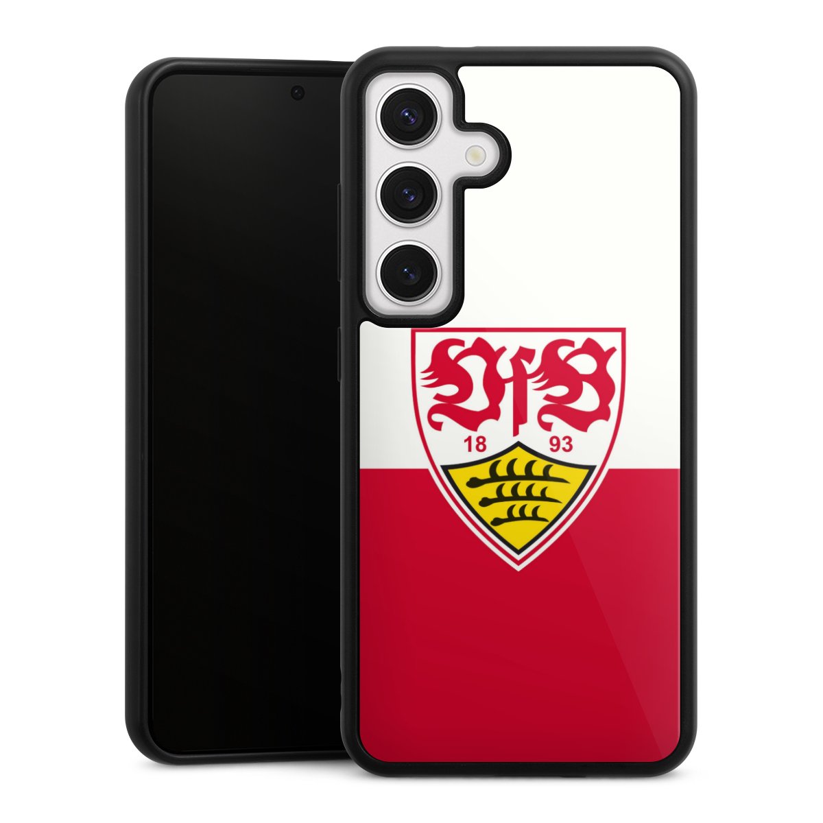 Galaxy S24 Handy Gallery Case Handyhülle 9H Gehärtetes Glas Rückseite Hülle Official Licensed Product Logo Vfb Stuttgart Gallery Case