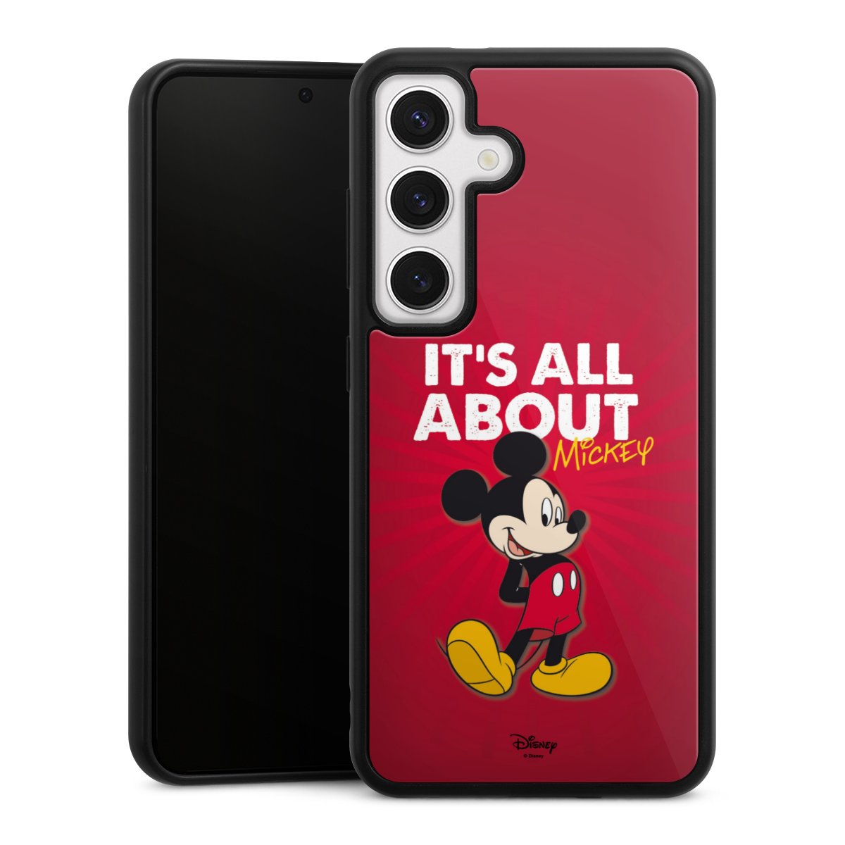 Galaxy S24 Handy Gallery Case Handyhülle 9H Gehärtetes Glas Rückseite Hülle Mouse Disney Official Licensed Product Gallery Case