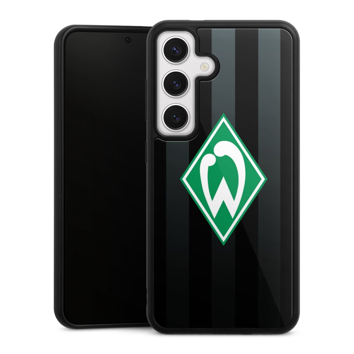 Galaxy S24 Handy Gallery Case Handyhülle 9H Gehärtetes Glas Rückseite Hülle Stripes Sv Werder Bremen Official Licensed Product Gallery Case