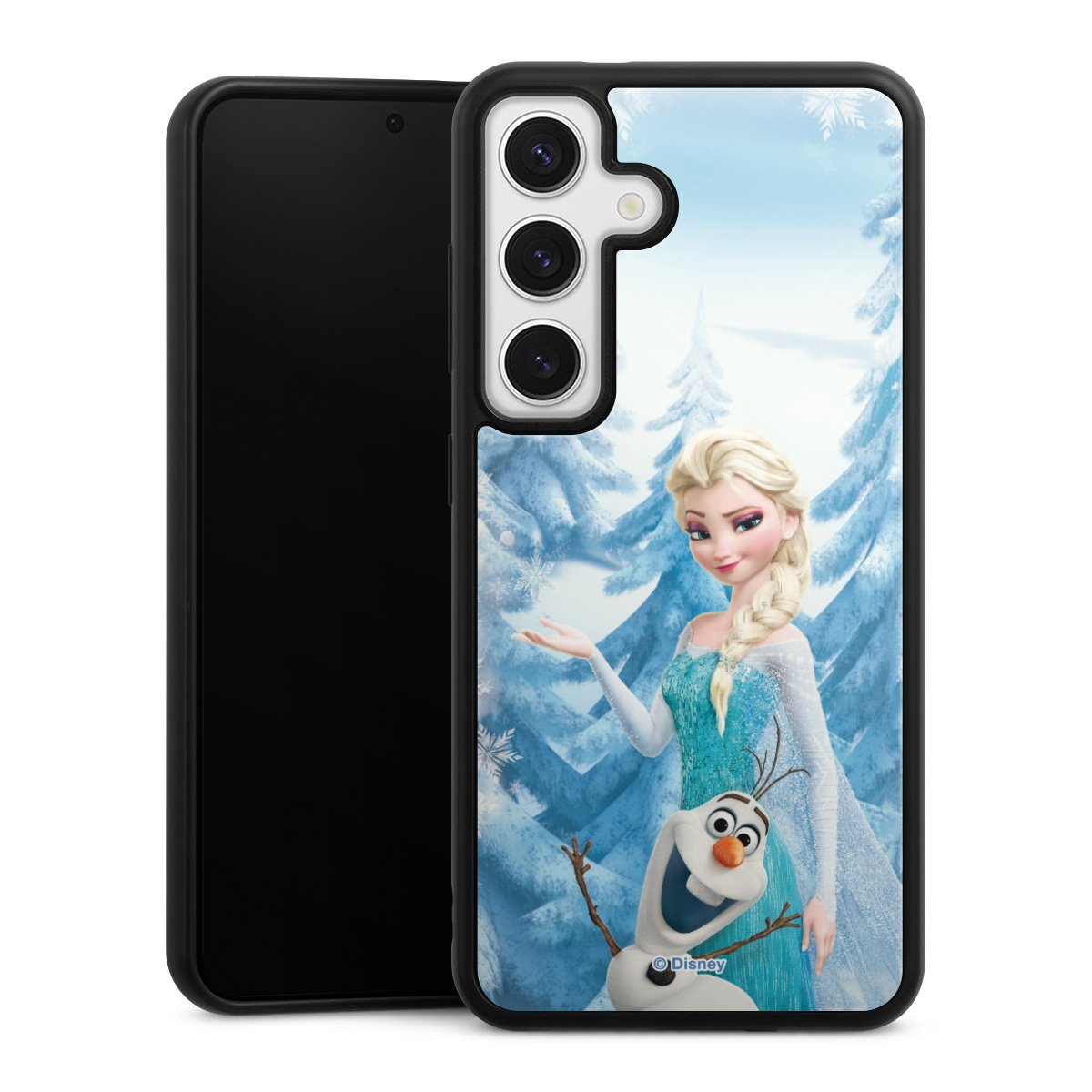 Galaxy S24 Handy Gallery Case Handyhülle 9H Gehärtetes Glas Rückseite Hülle Official Licensed Product Frozen Elsa Disney Gallery Case