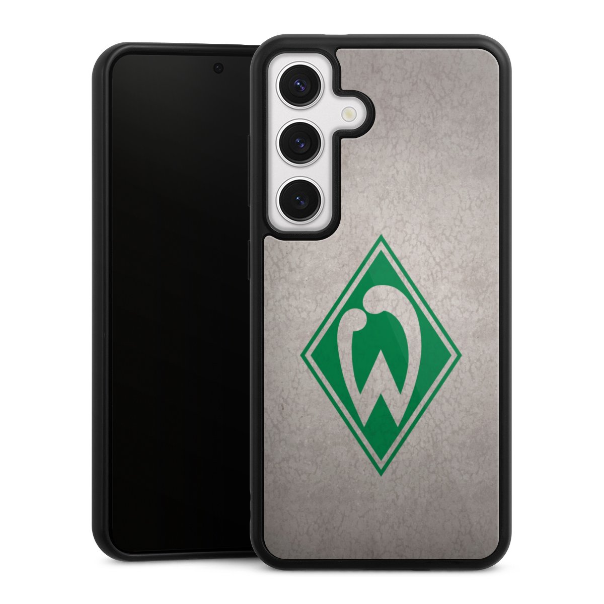 Galaxy S24 Handy Gallery Case Handyhülle 9H Gehärtetes Glas Rückseite Hülle Sv Werder Bremen Concrete Official Licensed Product Gallery Case