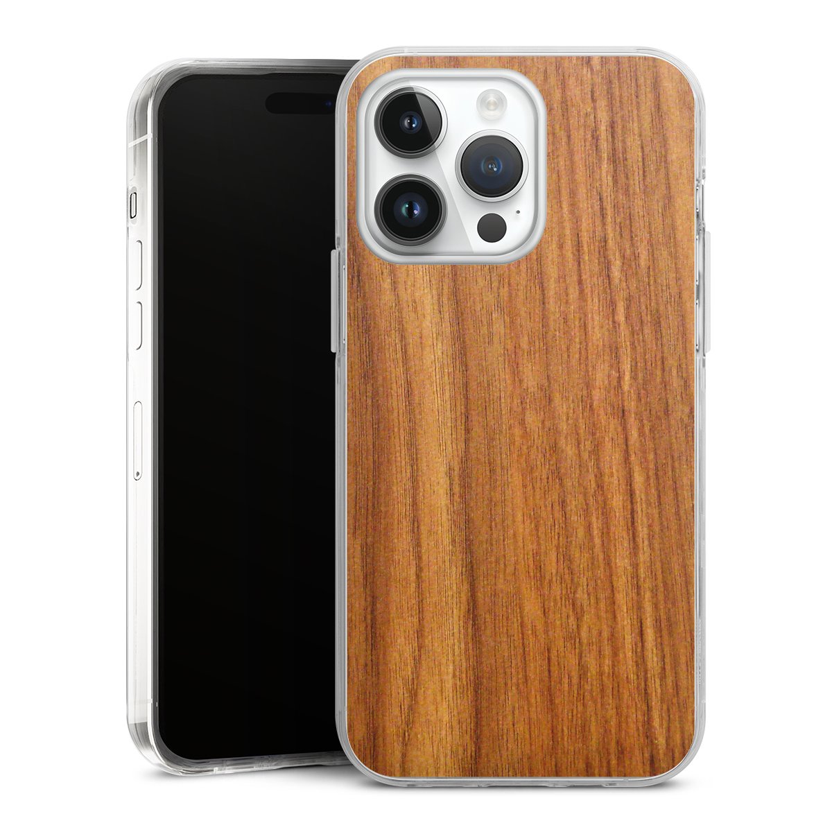 iPhone 14 Pro Max Handy Case Handyhülle transparent Hülle Wood Larch Wooden Look Hard Case