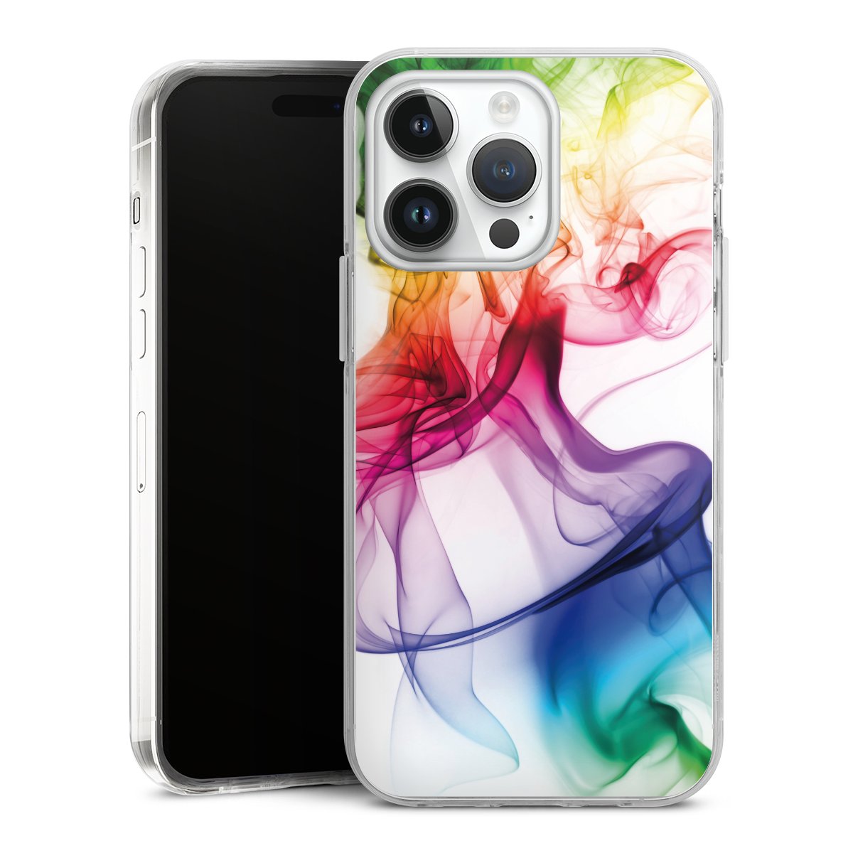 iPhone 14 Pro Max Handy Case Handyhülle transparent Hülle Water Colour Rainbow Hard Case