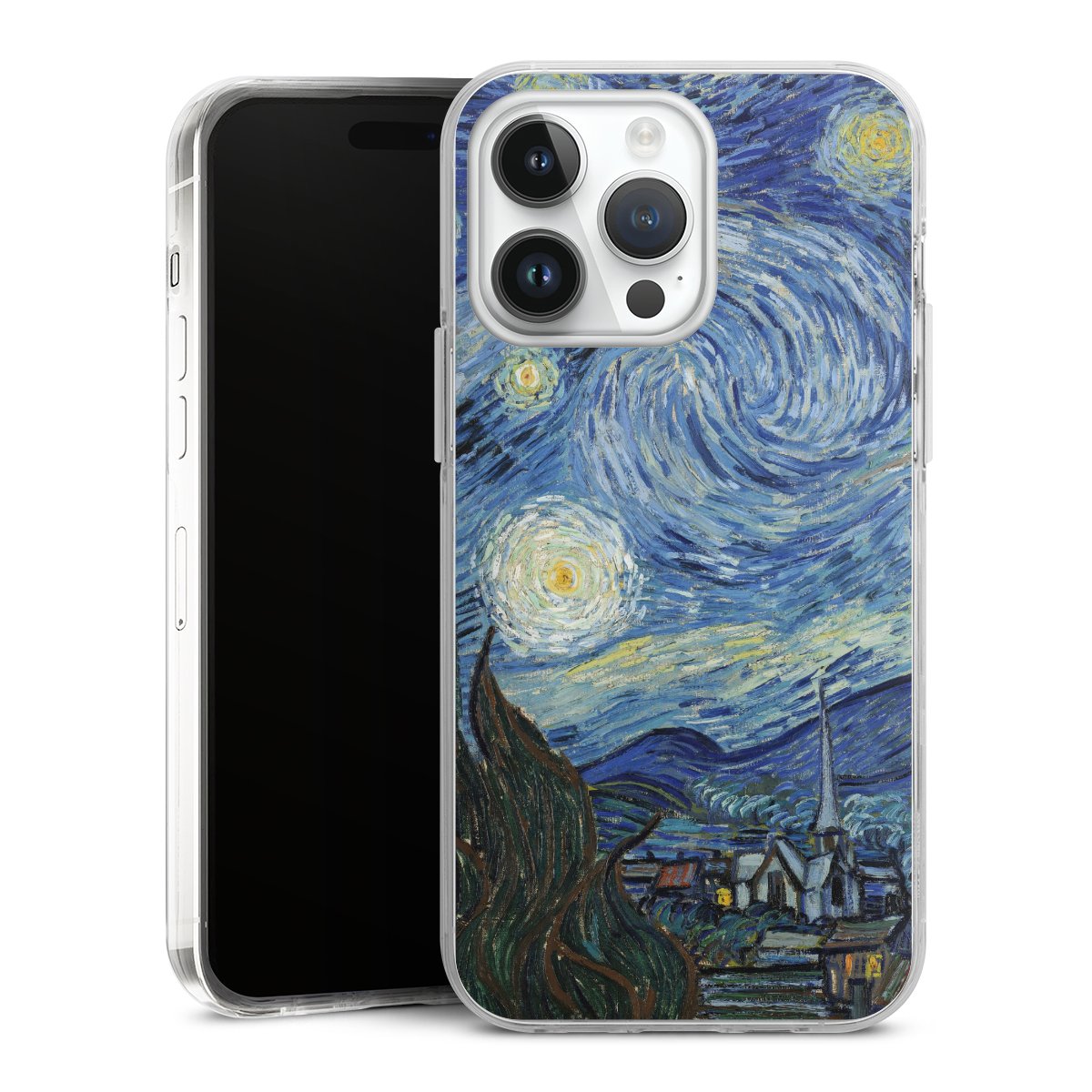 iPhone 14 Pro Max Handy Case Handyhülle transparent Hülle The Starry Night Kunst Vincent Van Gogh Hard Case