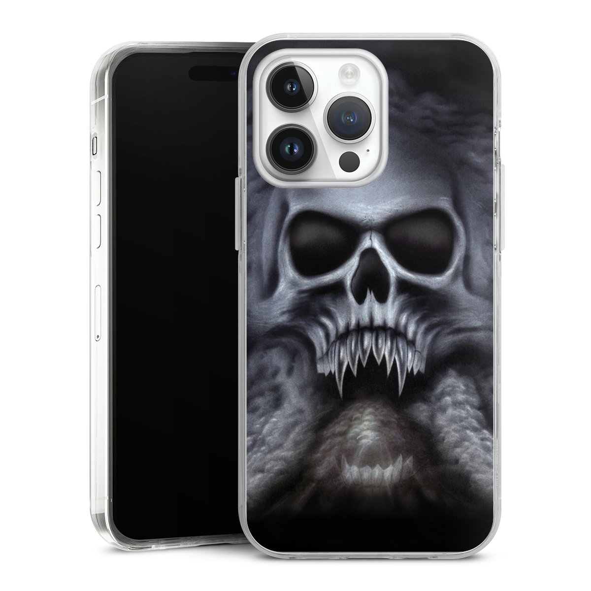 iPhone 14 Pro Max Handy Case Handyhülle transparent Hülle Totenkopf Skull Hard Case