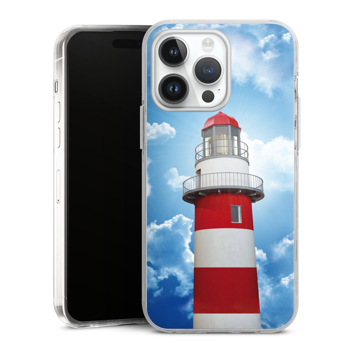 iPhone 14 Pro Max Handy Case Handyhülle transparent Hülle Lighthouse Sky Cloud Hard Case