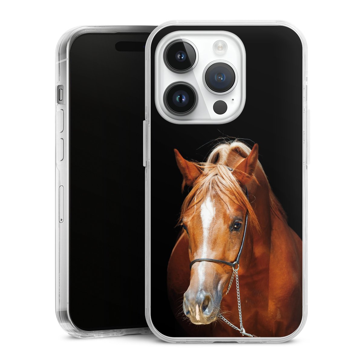 iPhone 14 Pro Handy Case Handyhülle transparent Hülle Mare Horse Hobby Hard Case