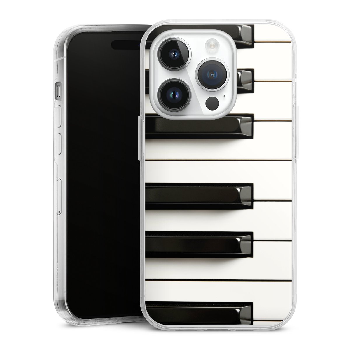 iPhone 14 Pro Handy Case Handyhülle transparent Hülle Klavier Piano Music Hard Case