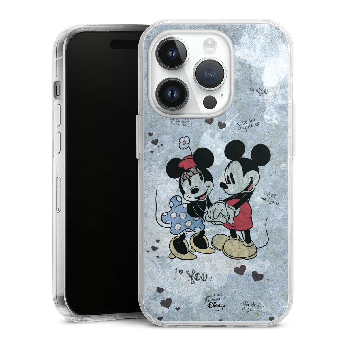 iPhone 14 Pro Handy Case Handyhülle transparent Hülle Mickey & Minnie Mouse Vintage Disney Hard Case