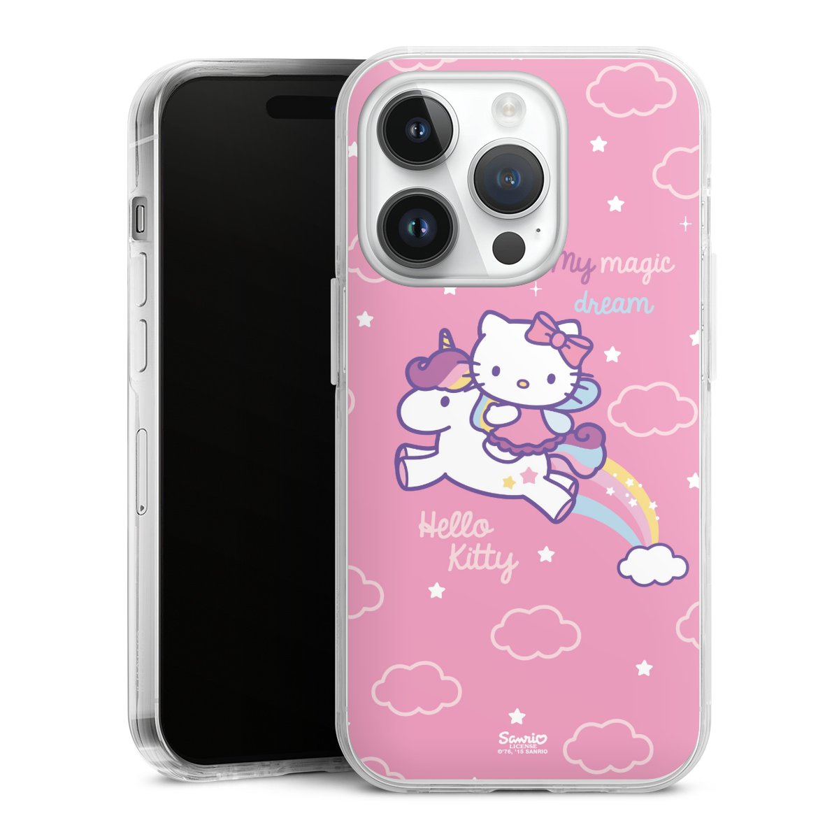 iPhone 14 Pro Handy Case Handyhülle transparent Hülle Einhorn Official Licensed Product Hello Kitty Hard Case