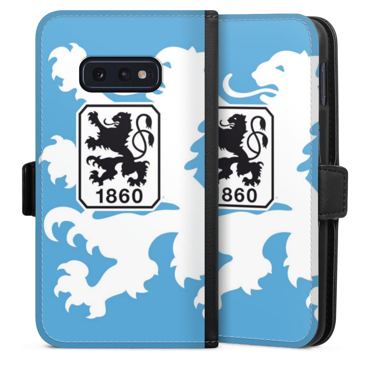 Galaxy S10e Handy Klapphülle Handyhülle aus Kunst Leder schwarz Flip Case Coat Of Arms Official Licensed Product Sideflip mit Lasche